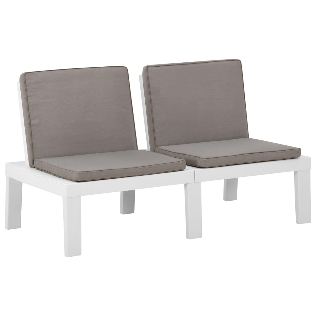 4-delige Loungeset met kussens kunststof wit