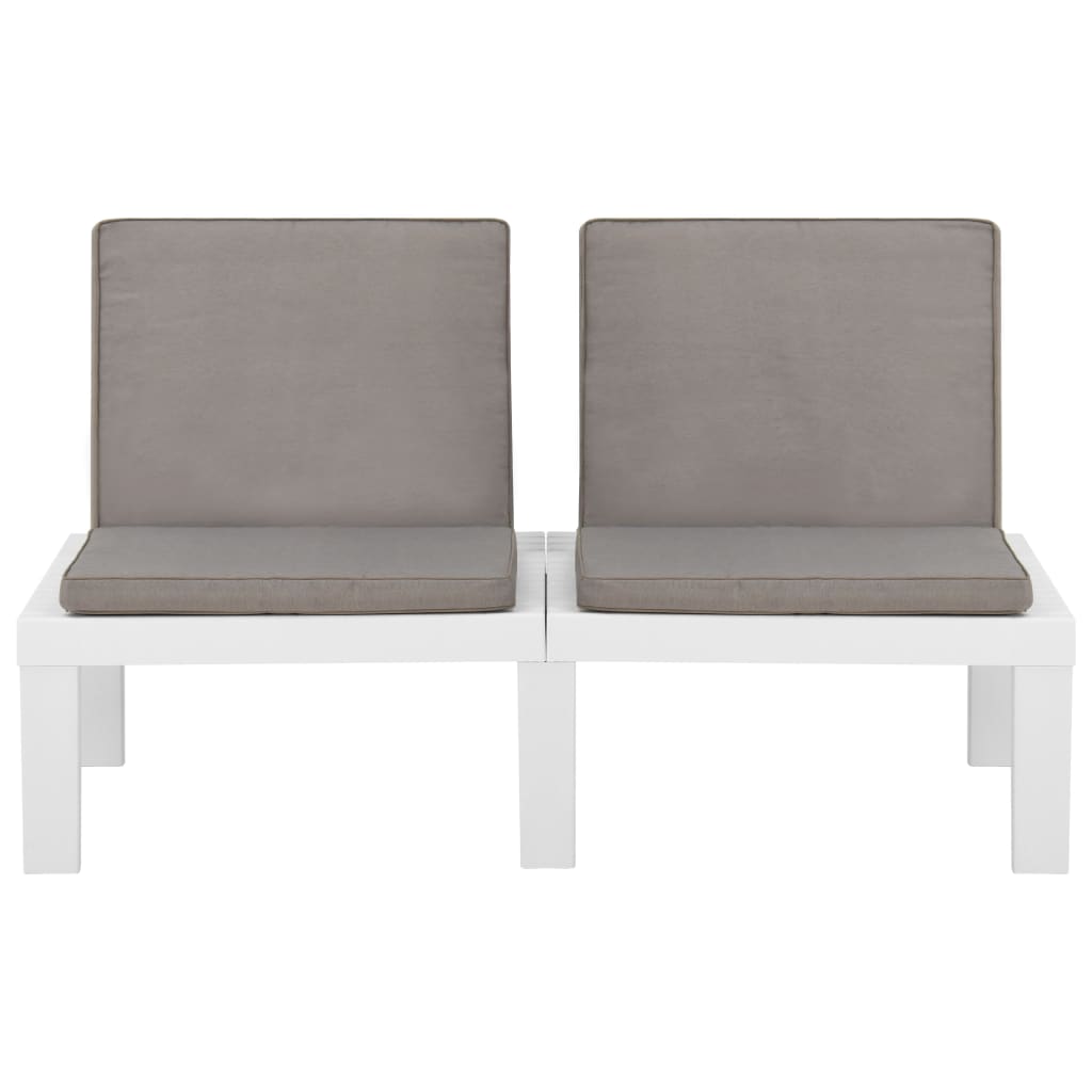 4-delige Loungeset met kussens kunststof wit
