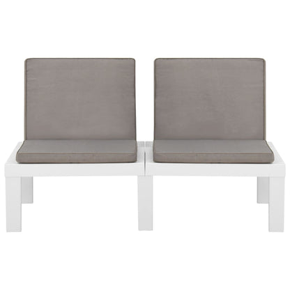 4-delige Loungeset met kussens kunststof wit