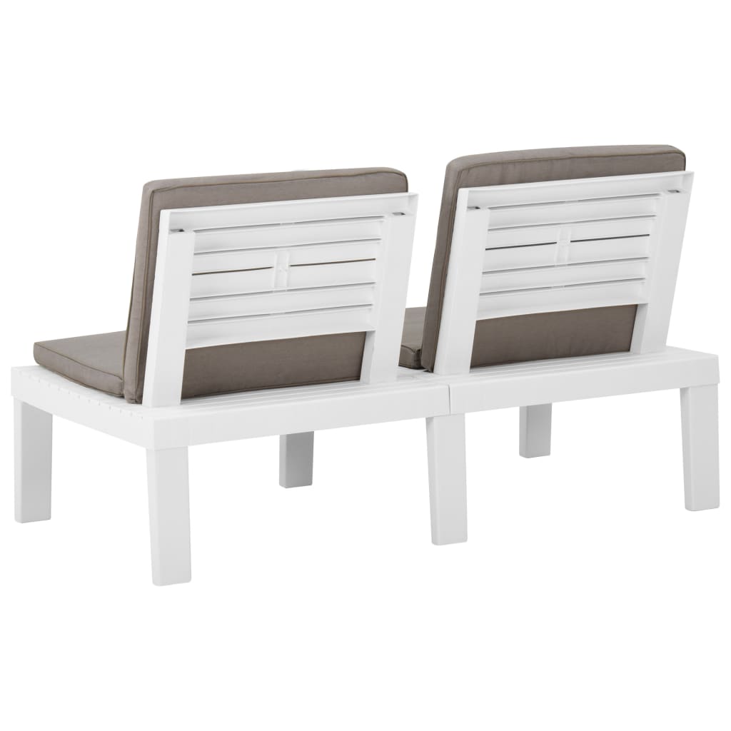 4-delige Loungeset met kussens kunststof wit