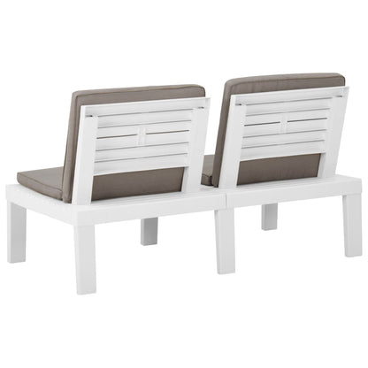 4-delige Loungeset met kussens kunststof wit