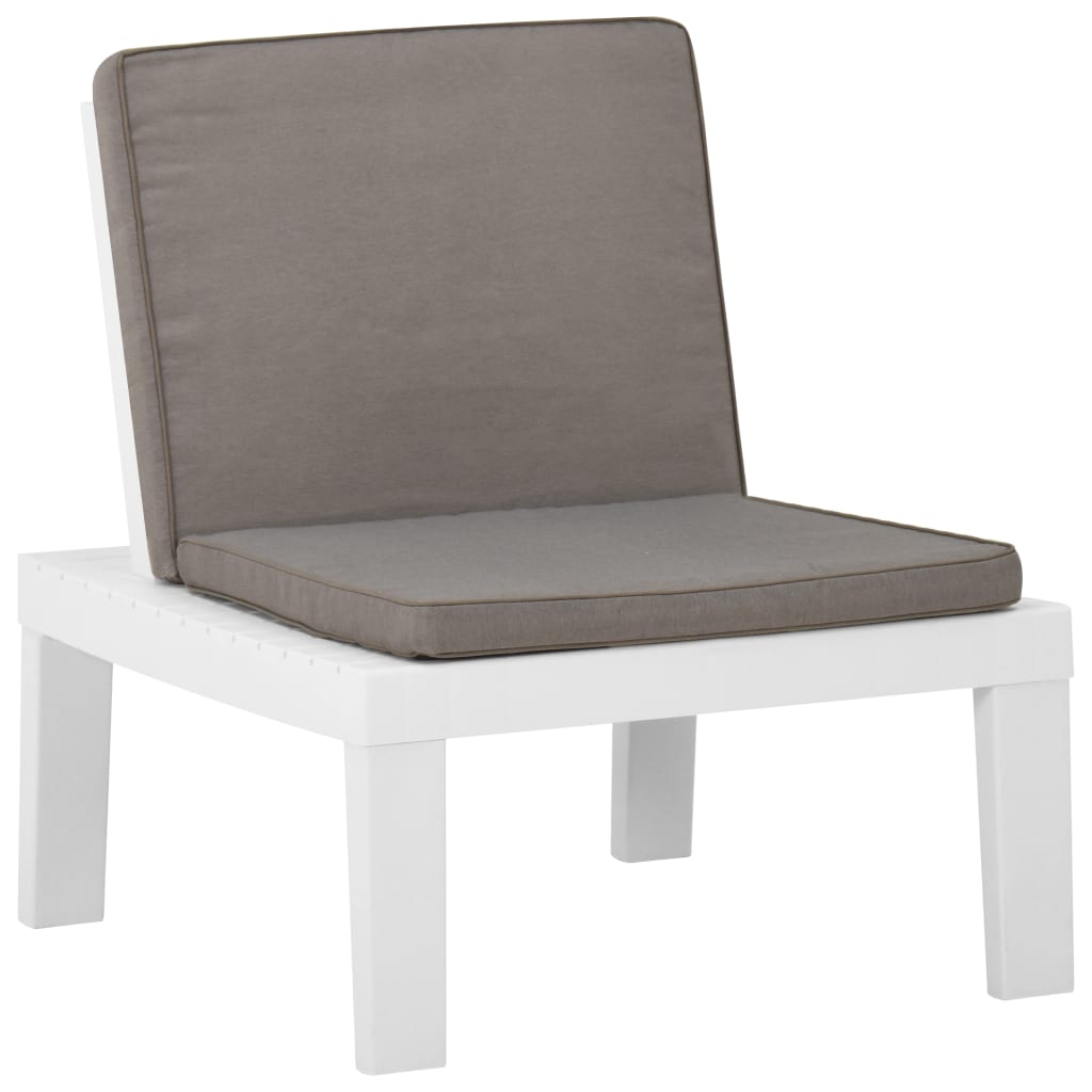 4-delige Loungeset met kussens kunststof wit