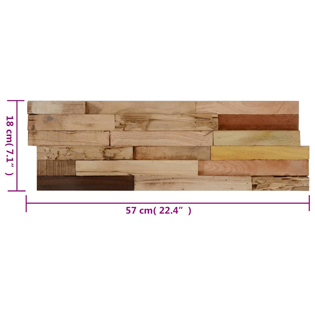 Wandpanelen 1,03 M² Hergebruikt Teakhout Naturel