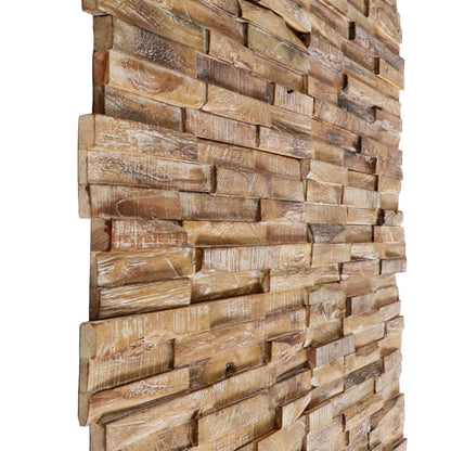 Wandpanelen 3D 1,01 M² Massief Teakhout 56 x 18 x 2 cm