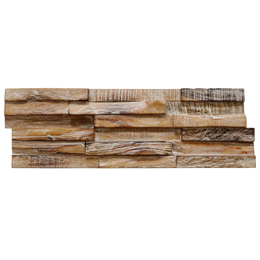 Wandpanelen 3D 1,01 M² Massief Teakhout 56 x 18 x 2 cm