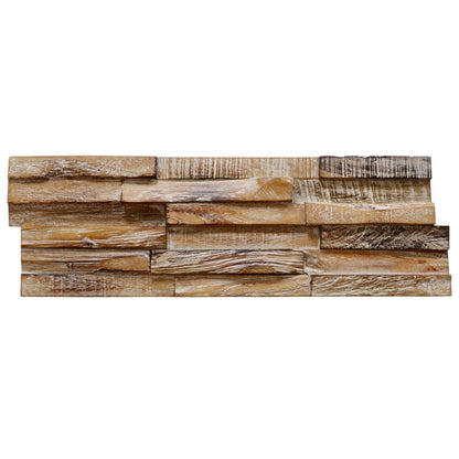 Wandpanelen 3D 1,01 M² Massief Teakhout 56 x 18 x 2 cm