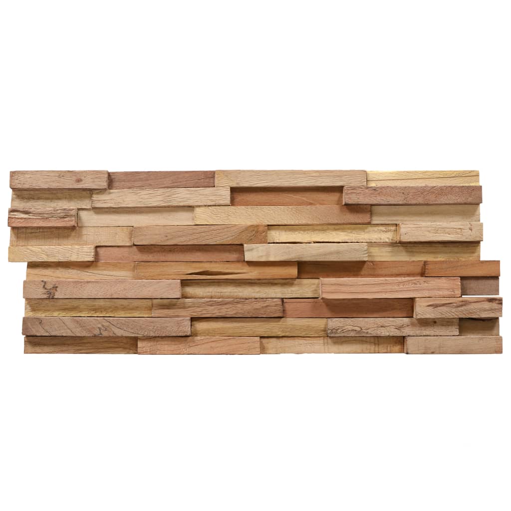 Wandpanelen 3D 1,08 M² Massief Teakhout 54 x 20 x 2 cm
