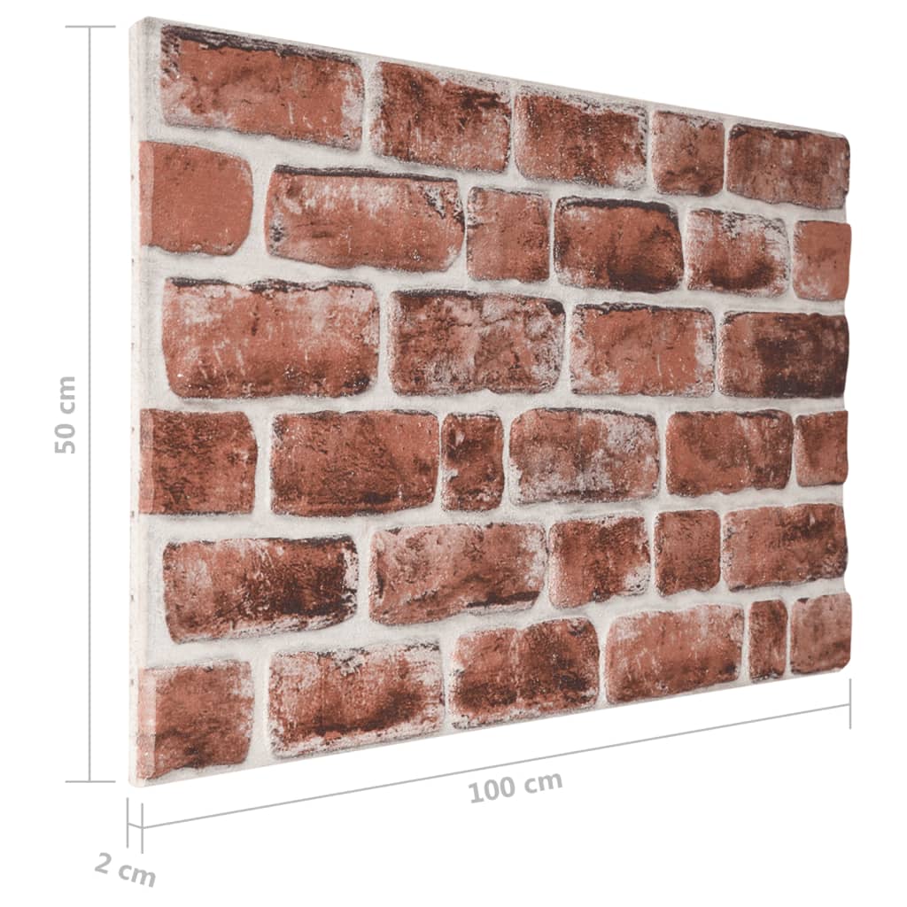Wandpanelen 3D E Baksteen Eps Donkerbruin en wit