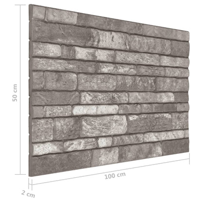 11 St Wandpanelen 3D Donkergrijze Baksteen Eps Donkergrijs