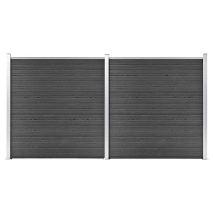 Schuttingpanelenset 353X186 Cm Hkc Zwart