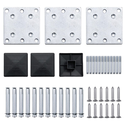 Schuttingpanelenset 353X186 Cm Hkc Zwart