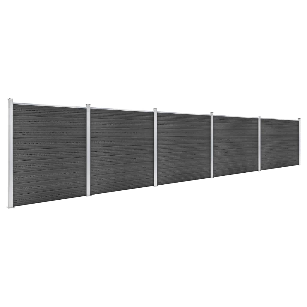 Schuttingpanelenset 872x186 cm HKC zwart