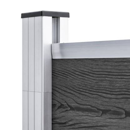 Schuttingpanelenset 872x186 cm HKC zwart