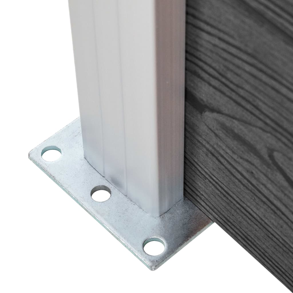 Schuttingpanelenset 1218X186 Cm Hkc Zwart