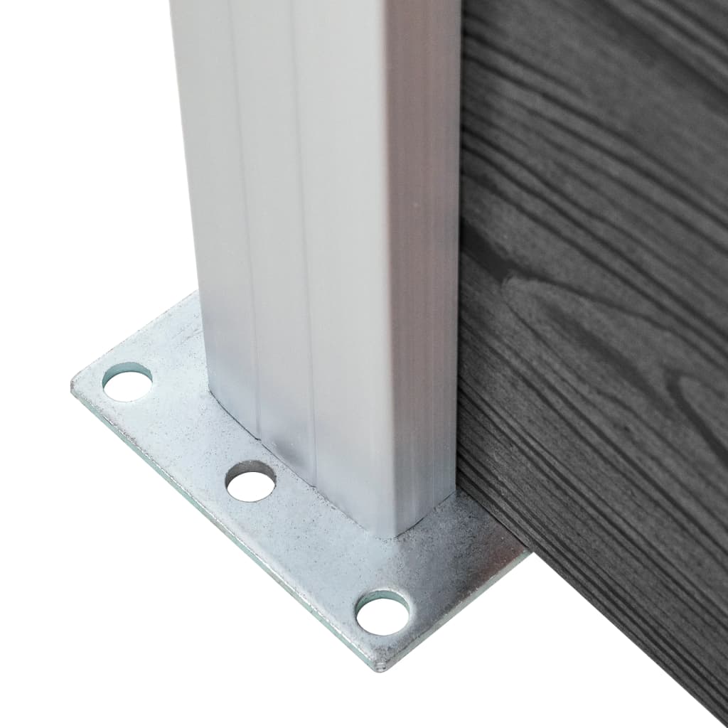 Schuttingpanelenset 1564X186 Cm Hkc Zwart
