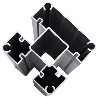 Schuttingpanelenset 1564X186 Cm Hkc Zwart