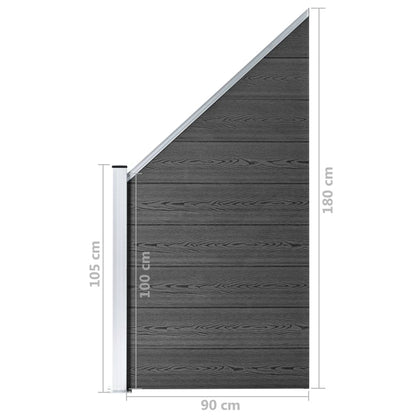 Schuttingpanelenset 965X(105-186) Cm Hkc Zwart