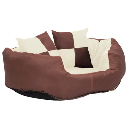 Hondenkussen Omkeerbaar En Wasbaar 65 x 50 x 20 cm Bruin en crème