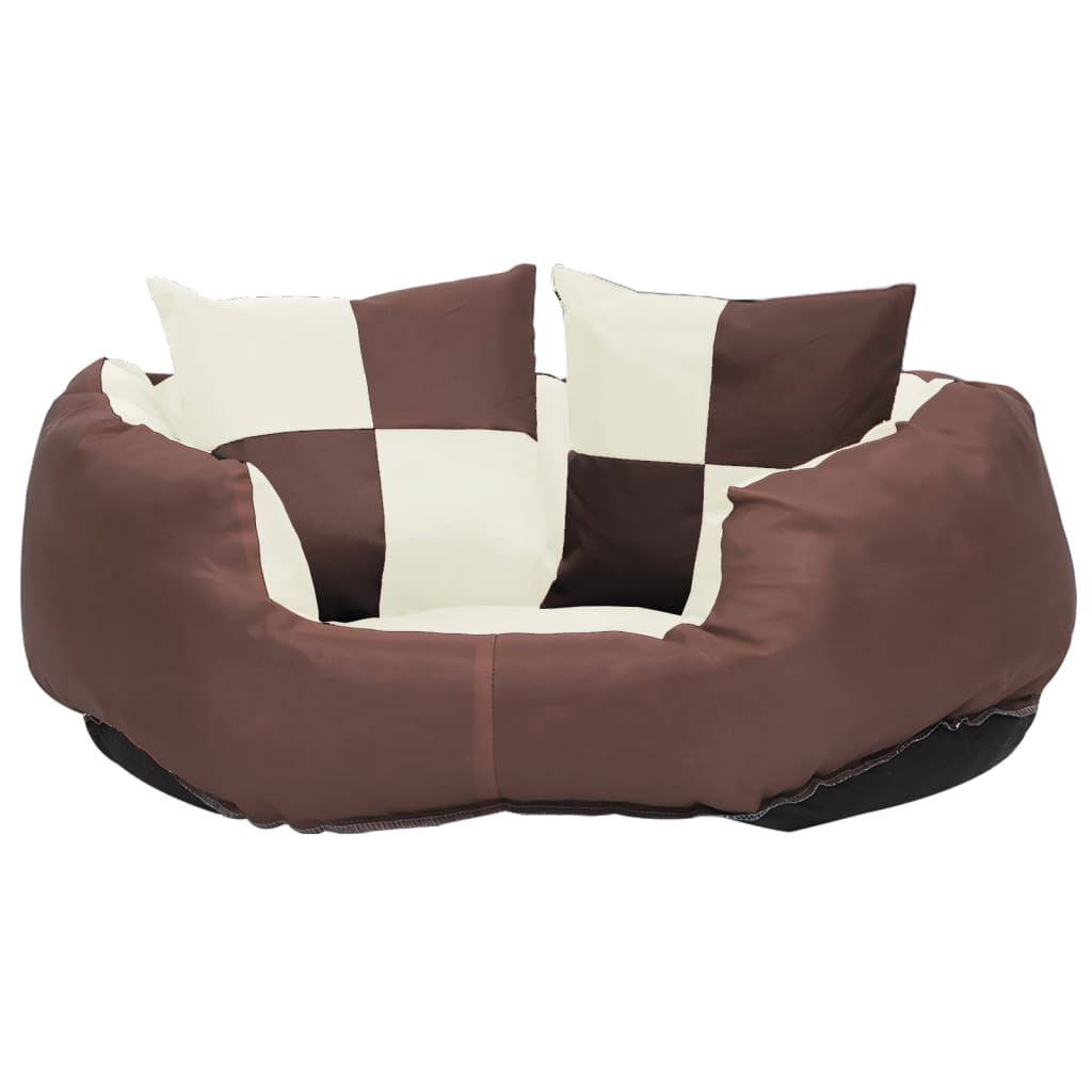 Hondenkussen Omkeerbaar En Wasbaar 65 x 50 x 20 cm Bruin en crème