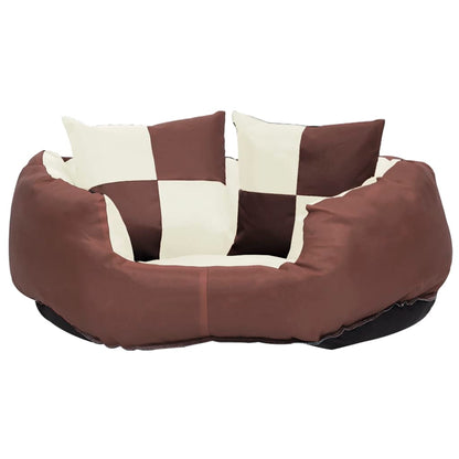Hondenkussen Omkeerbaar En Wasbaar 65 x 50 x 20 cm Bruin en crème