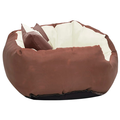Hondenkussen Omkeerbaar En Wasbaar 65 x 50 x 20 cm Bruin en crème