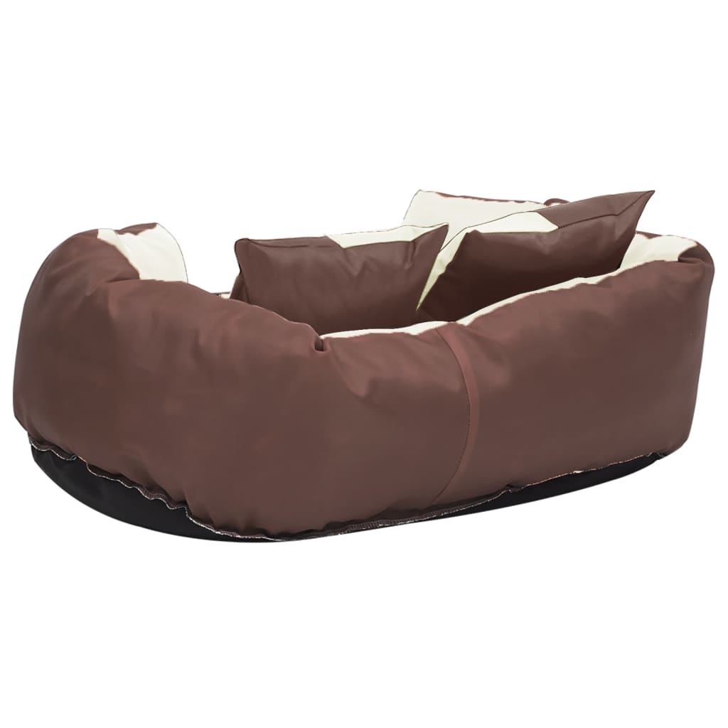 Hondenkussen Omkeerbaar En Wasbaar 65 x 50 x 20 cm Bruin en crème