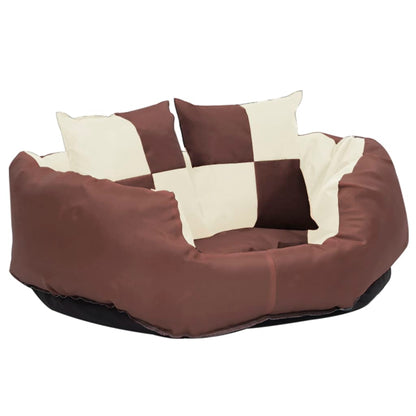 Hondenkussen Omkeerbaar En Wasbaar 65 x 50 x 20 cm Bruin en crème