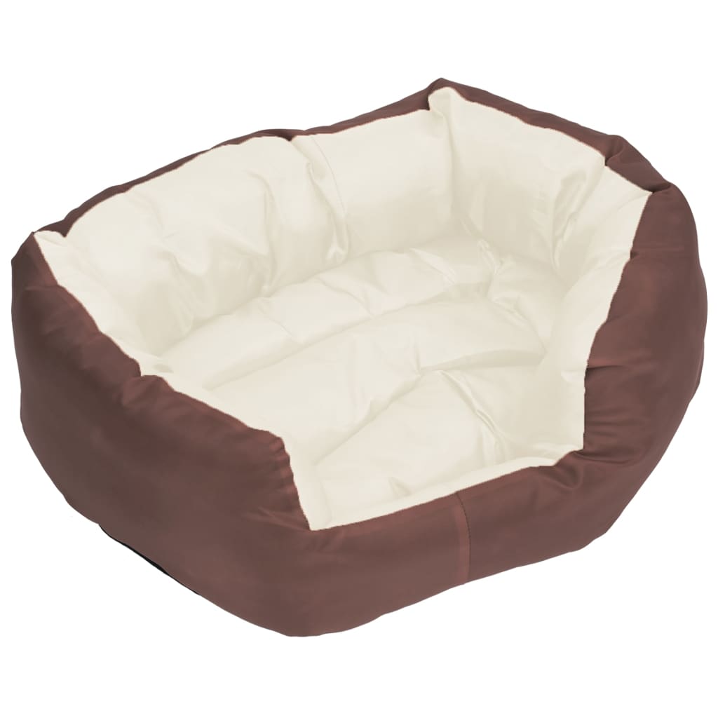 Hondenkussen Omkeerbaar En Wasbaar 65 x 50 x 20 cm Bruin en crème
