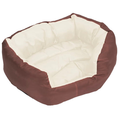 Hondenkussen Omkeerbaar En Wasbaar 65 x 50 x 20 cm Bruin en crème