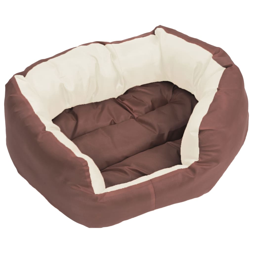 Hondenkussen Omkeerbaar En Wasbaar 65 x 50 x 20 cm Bruin en crème