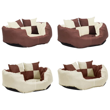 Hondenkussen Omkeerbaar En Wasbaar 65 x 50 x 20 cm Bruin en crème