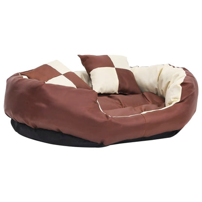 Hondenkussen Omkeerbaar En Wasbaar 85 x 70 x 20 cm Bruin en crème