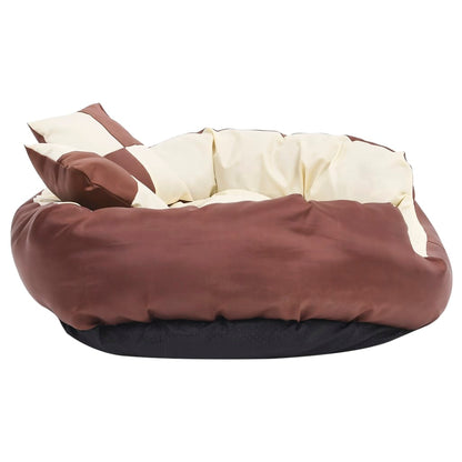 Hondenkussen Omkeerbaar En Wasbaar 85 x 70 x 20 cm Bruin en crème