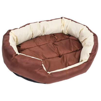 Hondenkussen Omkeerbaar En Wasbaar 85 x 70 x 20 cm Bruin en crème