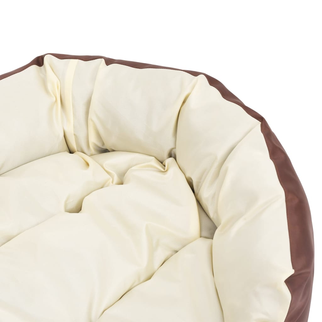 Hondenkussen Omkeerbaar En Wasbaar 85 x 70 x 20 cm Bruin en crème