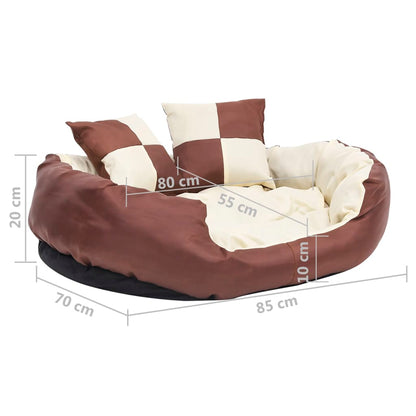 Hondenkussen Omkeerbaar En Wasbaar 85 x 70 x 20 cm Bruin en crème