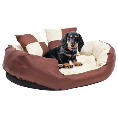 Hondenkussen Omkeerbaar En Wasbaar 85 x 70 x 20 cm Bruin en crème