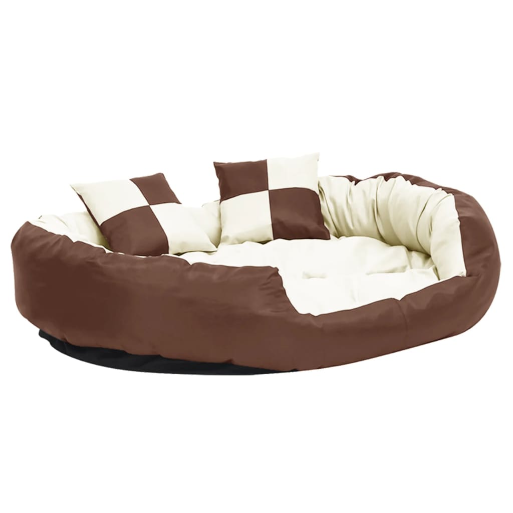 Hondenkussen Omkeerbaar En Wasbaar 110 x 80 x 23 cm Bruin en crème