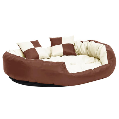 Hondenkussen Omkeerbaar En Wasbaar 110 x 80 x 23 cm Bruin en crème