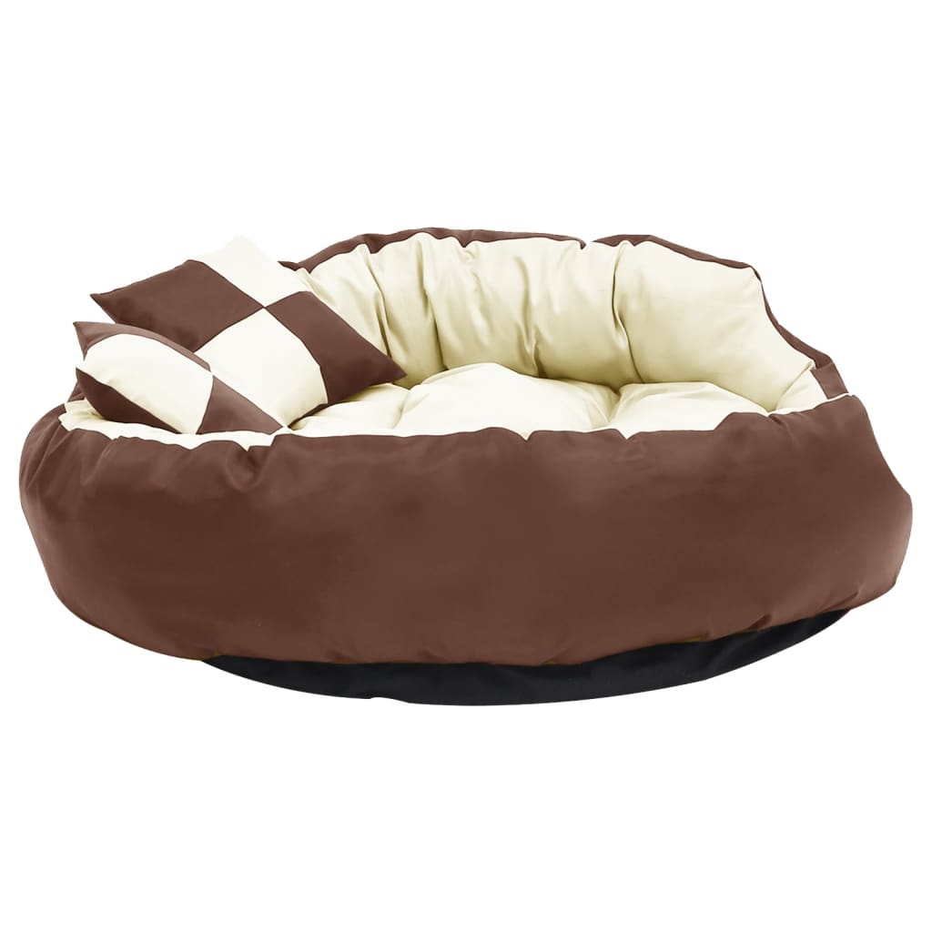 Hondenkussen Omkeerbaar En Wasbaar 110 x 80 x 23 cm Bruin en crème