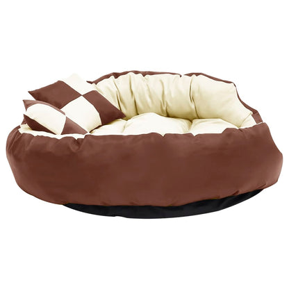 Hondenkussen Omkeerbaar En Wasbaar 110 x 80 x 23 cm Bruin en crème