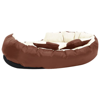 Hondenkussen Omkeerbaar En Wasbaar 110 x 80 x 23 cm Bruin en crème