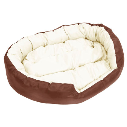 Hondenkussen Omkeerbaar En Wasbaar 110 x 80 x 23 cm Bruin en crème