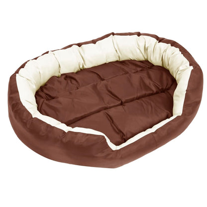 Hondenkussen Omkeerbaar En Wasbaar 110 x 80 x 23 cm Bruin en crème