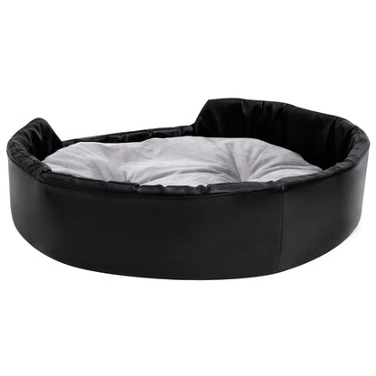 Hondenmand Pluche En Kunstleer Zwart En 90 x 79 x 20 cm Grijs