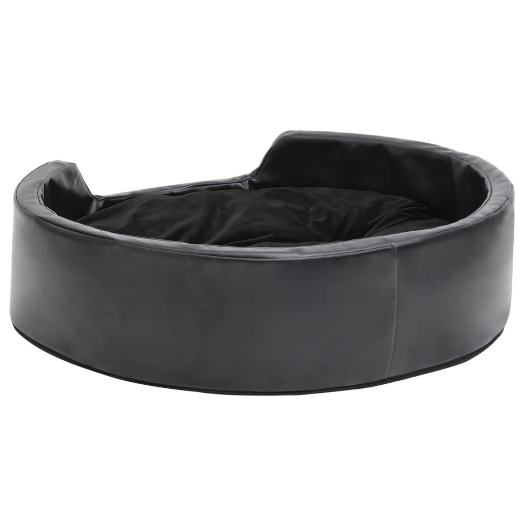 Hondenmand Pluche En Kunstleer 69 x 59 x 19 cm Zwart