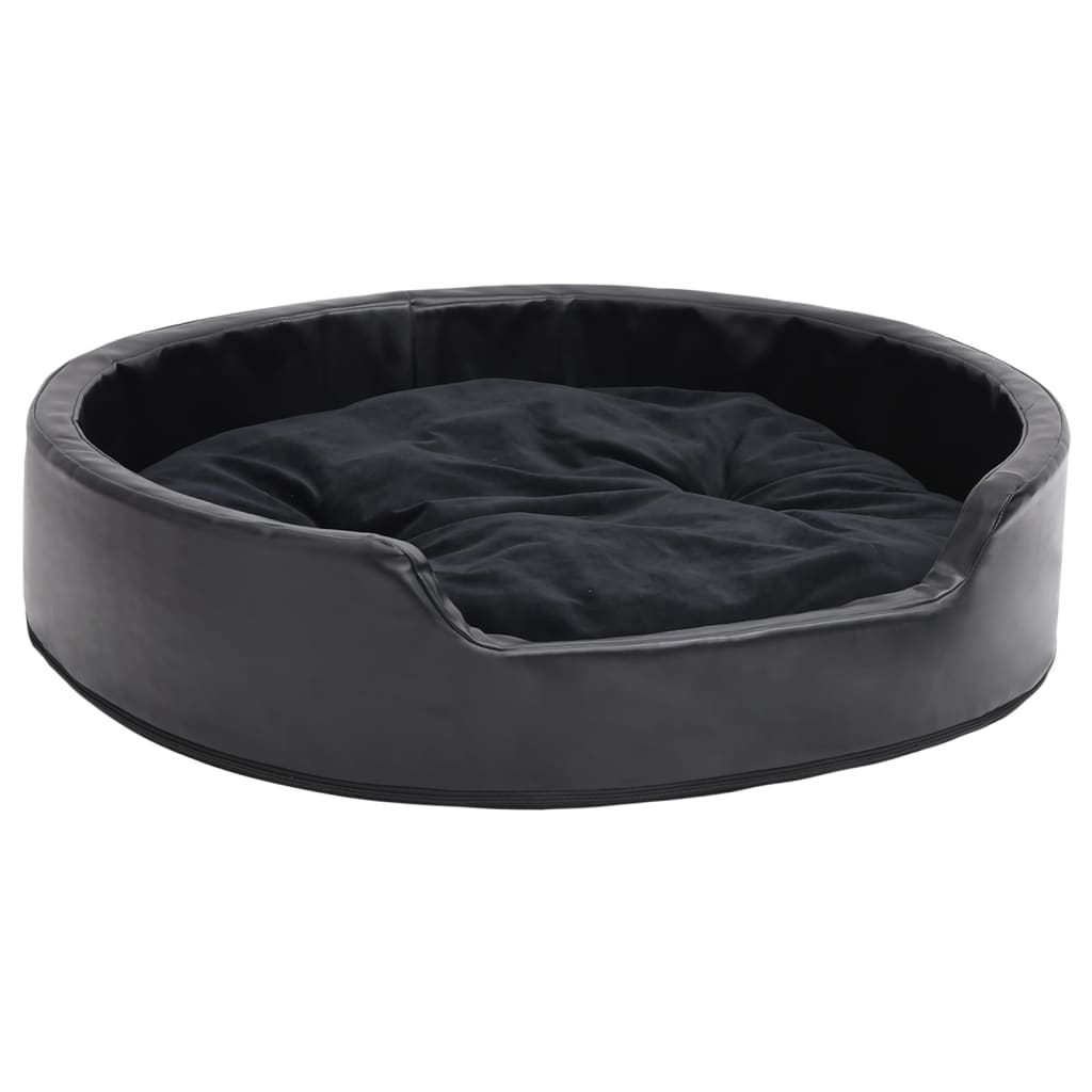 Hondenmand Pluche En Kunstleer 79 x 70 x 19 cm Zwart