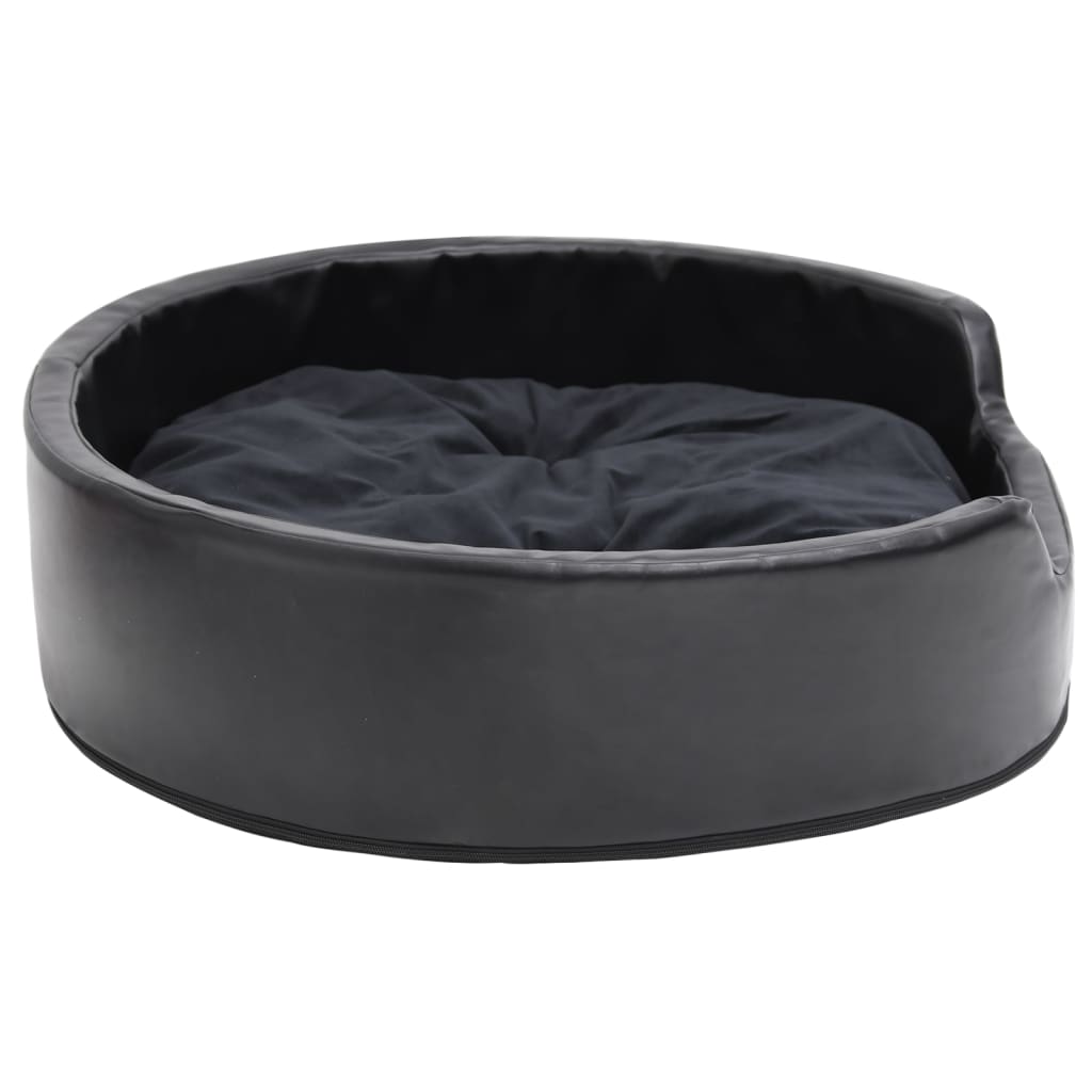 Hondenmand Pluche En Kunstleer 79 x 70 x 19 cm Zwart