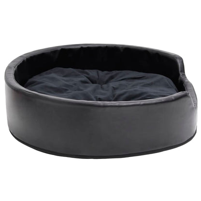 Hondenmand Pluche En Kunstleer 79 x 70 x 19 cm Zwart