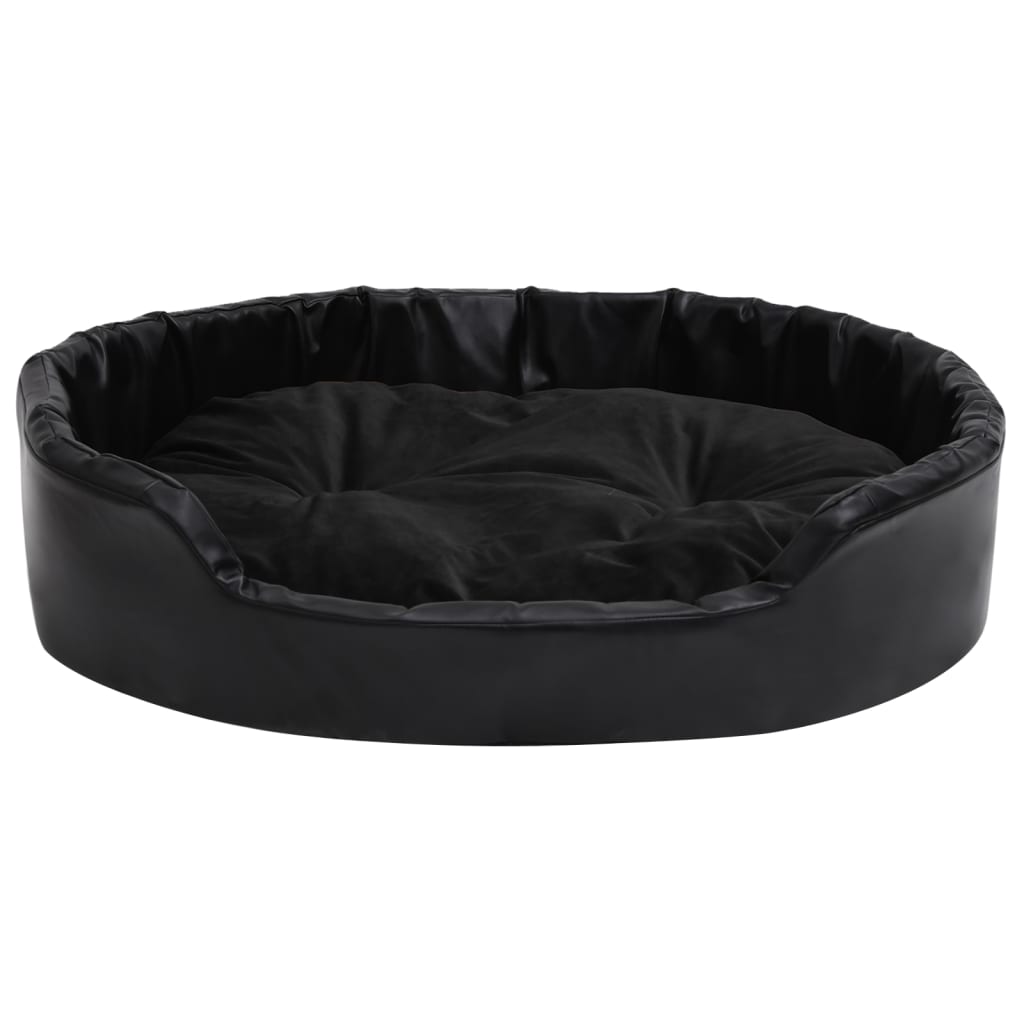 Hondenmand Pluche En Kunstleer 90 x 79 x 20 cm Zwart